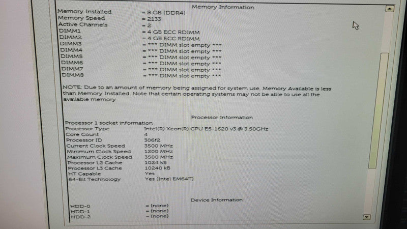 Dell Precision Tower 5810 - Xeon E5-1620 v3 | 8GB | QUADRO K620 2GB %\t %