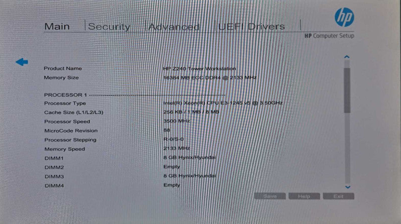 HP Z240 WorkStation Xeon E3-1245 v5 @ 3.50GHz 16GB DDR4 256GB M.2 )
