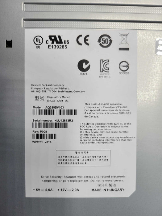 HP 721592-001 AQ288D#103 C0H27A Ultrium LTO 6 SAS Internal Tape Drive Q_