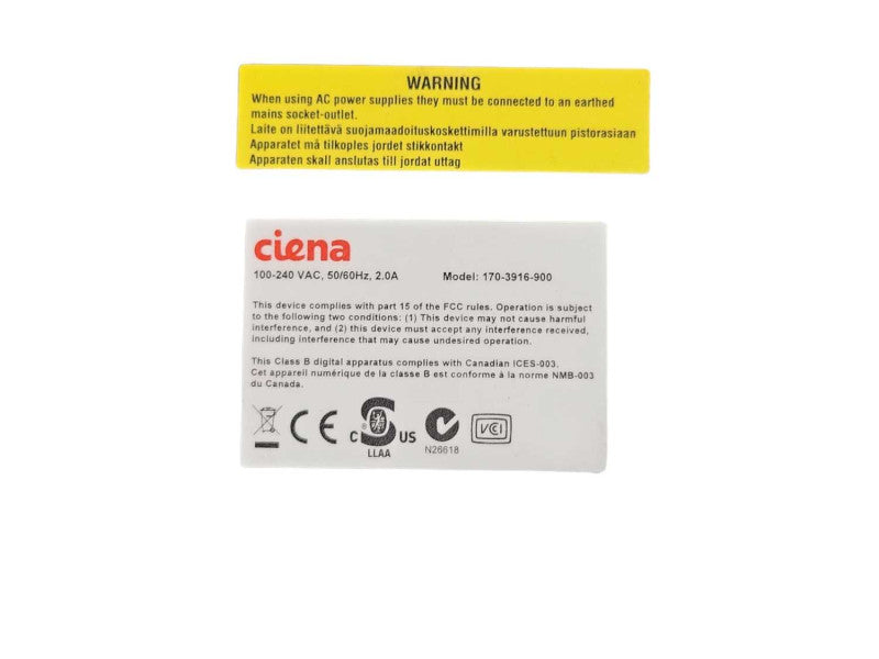 Ciena 3916 Series Service Delivery Switch 170-3916-900 w/ Ears, Read _