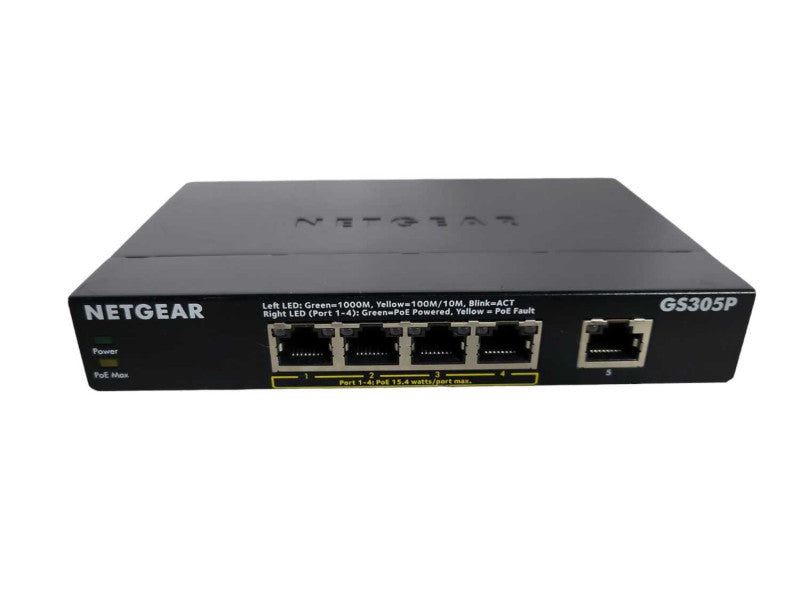 NETGEAR GS305P 5-Port Unmanaged PoE Switch - Black !