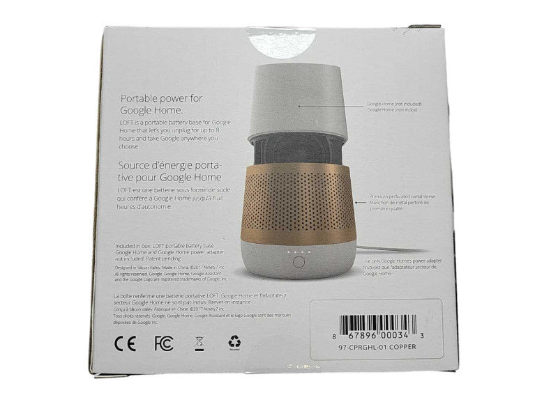 Brand New Ninety7 Loft Portable Battery Base for Google Home - Copper Q$