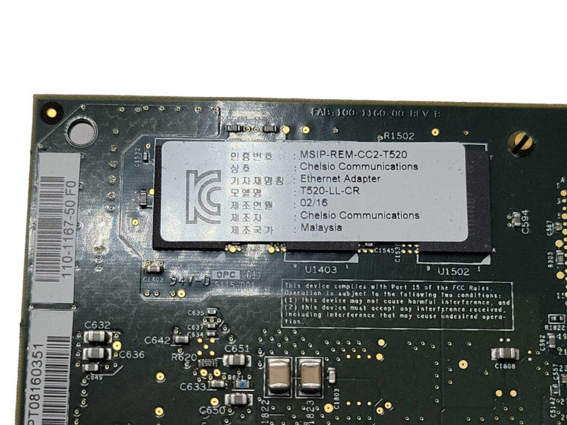 Chelsio 110-1167-50 T520-LL-CR 10GbE SFP+ 2-Port PCIe Network Card Q_