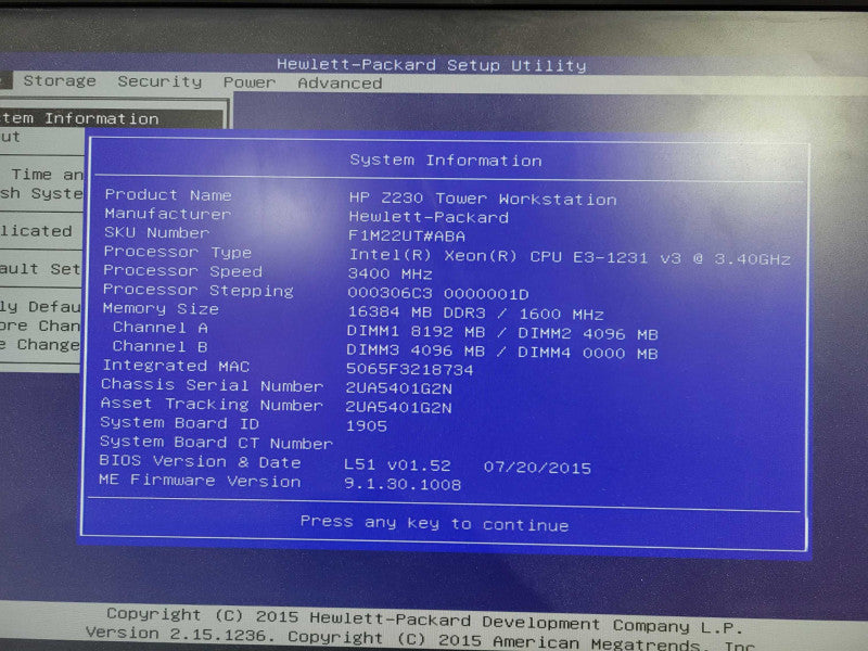 HP Z230 WorkStation Xeon E3-1231 v3 @ 3.40GHz 16GB Ram QUADRO 2000 GPU *READ* !