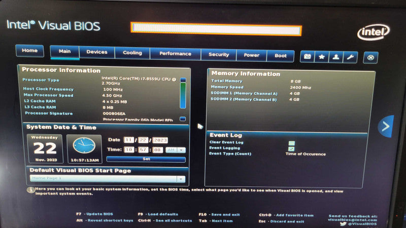 Intel NUC Barebones - Core i7-8559U | 8GB RAM (NUC8BEH) NO HDD
