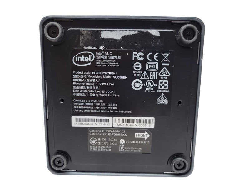 Intel NUC Barebones - Core i7-8559U | 8GB RAM ( BOXNUC8i7BEH1) NO HDD