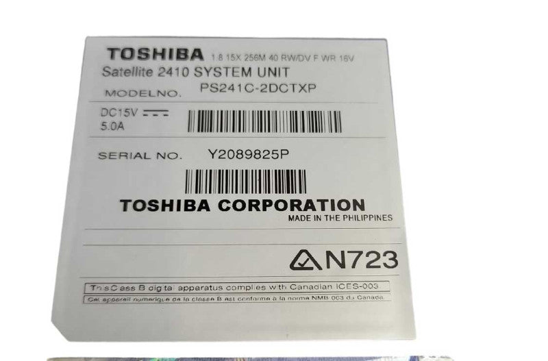 TOSHIBA SATELLITE SYSTEM UNIT P4  #PSC241C-2DCTXP VINTAGE LAPTOP  &