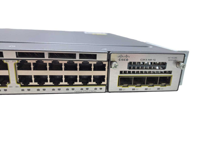 Cisco WS-C3750X-48T-S |48 Port Gigabit Switch + 1G SFP Module 2x 350W PSU )