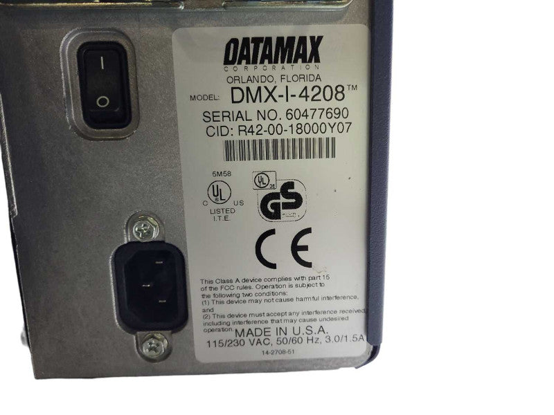 Datamax O\\'Neil Mark II DMX-I-4208 DT/TT Industrial Printer $