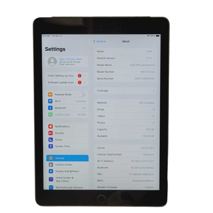 Apple iPad (6th generation) A1954 128GB WiFi + Cellular UNLOCKED  -