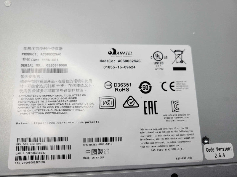 Avocent ACS8032DAC ACS 8000 32-Ports Serial Console Switch, READ _