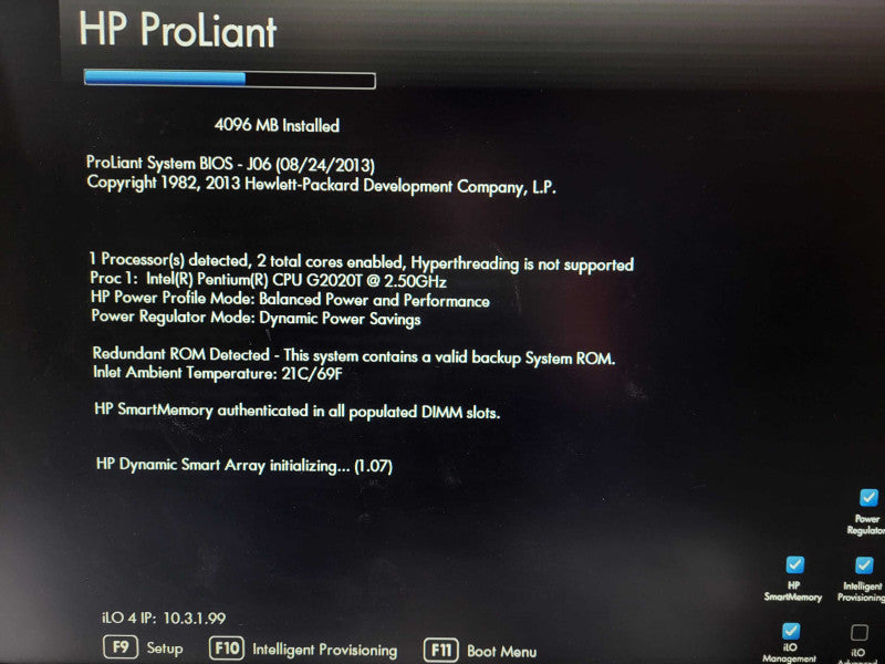 HP ProLiant MicroServer Gen8 TPS-W003 G2020T @ 2.5GHz 4GB RAM B120i RAID 3.5\\" $