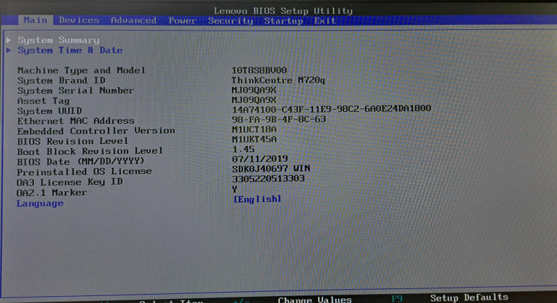 Lenovo ThinkCentre M720q USFF i5-8500T @ 2.10GHz 16GB Ram 256GB SSD )