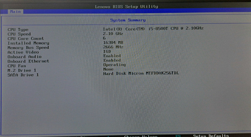 Lenovo ThinkCentre M720q USFF i5-8500T @ 2.10GHz 16GB Ram 256GB SSD )