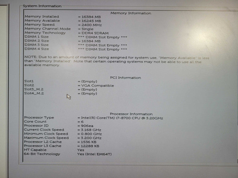 Dell OptiPlex 7060 SFF Intel i7 - 8700 @ 3.20GHz 16GB DDR4 Ram 256GB m.2 !