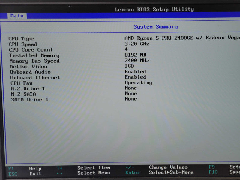 Lenovo ThinkCentre M715q, AMD Ryzen 5 pro 2400GE 3.2GHz 8GB RAM w/ Power READ _