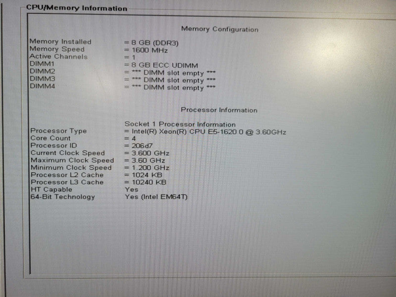 Dell Precision T3600 Xeon E5-1620 @ 3.60GHz 8GB Ram  Quadro k600 !