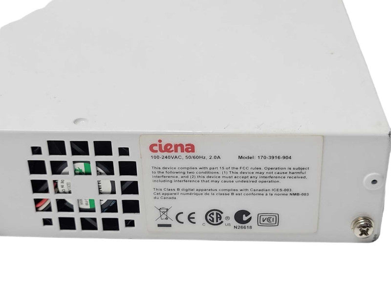 Ciena 3916 Series Service Delivery Switch 170-3916-904 w/ Ears, Read  _