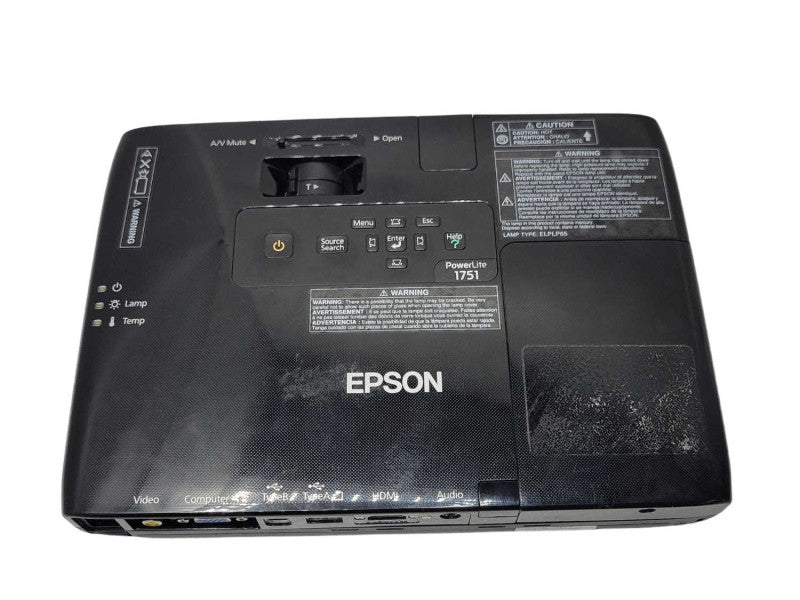 Epson PowerLite 1751 H479A LCD Projector, 373 H Lamp Hours, READ _
