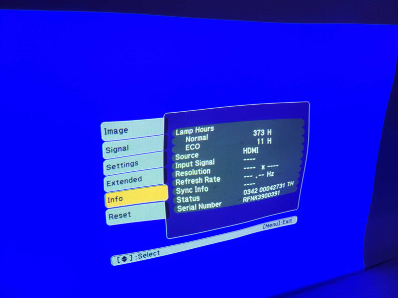 Epson PowerLite 1751 H479A LCD Projector, 373 H Lamp Hours, READ _