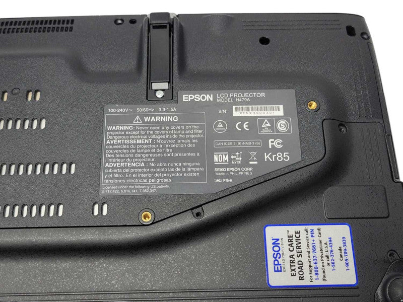 Epson PowerLite 1751 H479A LCD Projector, 373 H Lamp Hours, READ _