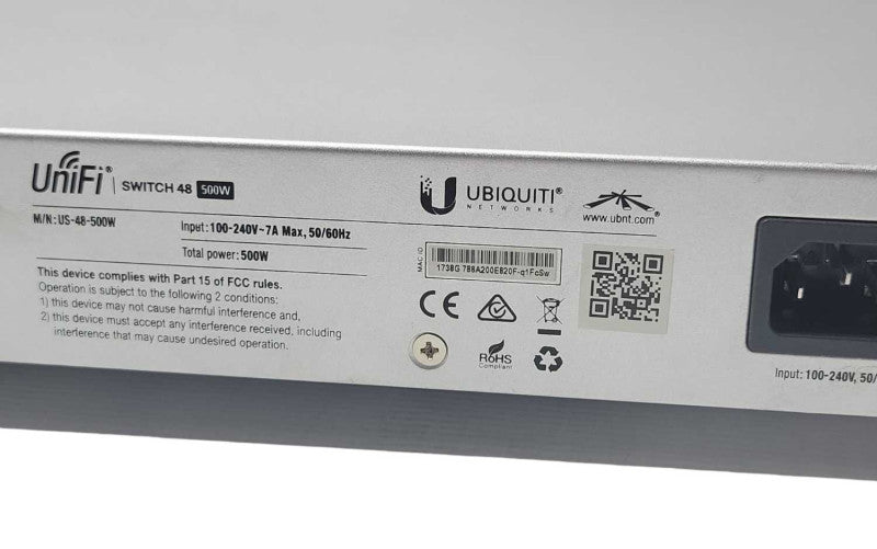 Ubiquiti Networks UniFi Switch 48 500W US-48-500W Switch, READ _