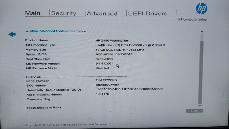 HP Z440 Workstation Xeon E5-2666 V3 @ 2.90ghz / 16gb ram / Quadro K2200 GPU #