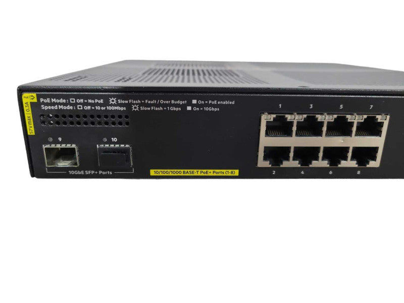 Aruba JL258A 2930F 8-Port 2SFP+ PoE+ Fully Managed Switch !