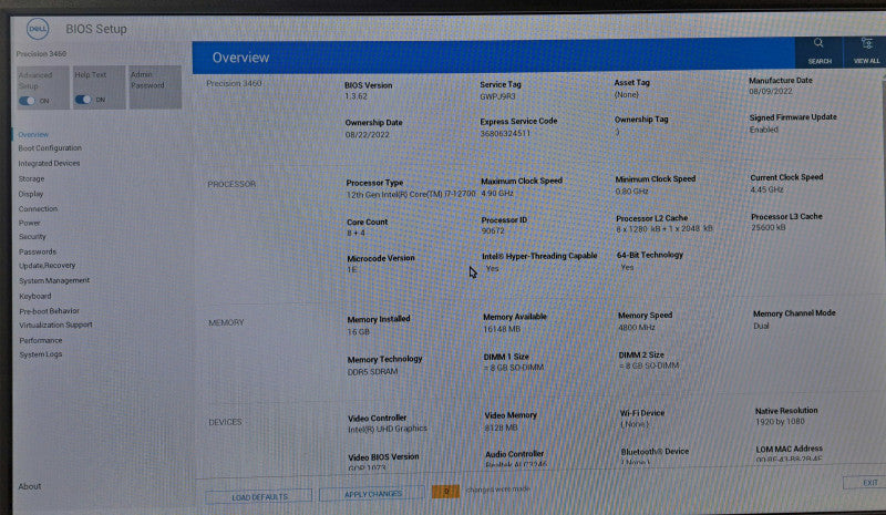 Dell Precision 3460 SFF 12 Core i7-12700 @ 2.10GHz 16GB DDR5 512GB NVMe  )