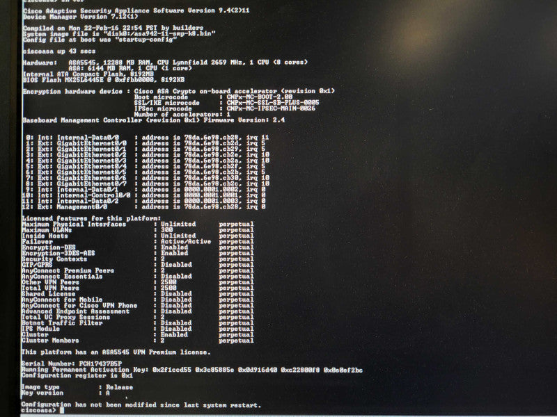 Cisco ASA-5545-X Adaptive Security Appliance ASA5545 Q$