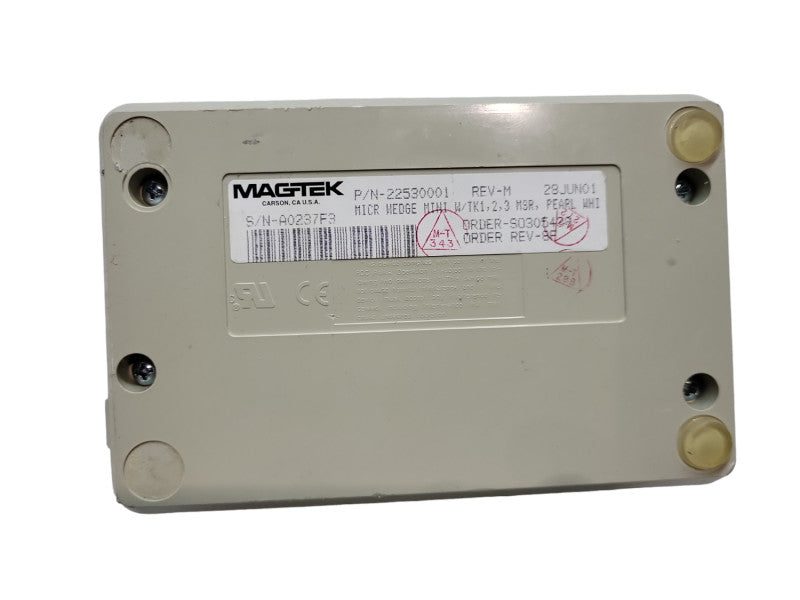 MagTek Micro Mini Wedge W/TK 1, 2, 3 MSR Pearl White PN 25530001 &