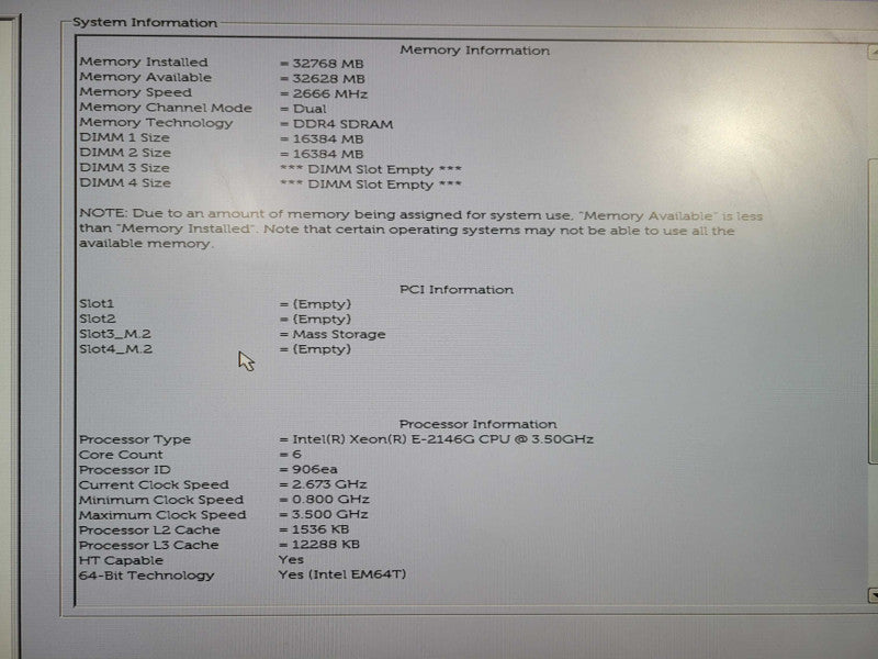 Dell Precision 3430 Xeon E-2146G @ 3.50ghz / 32gb ram / 256GB m.2 !