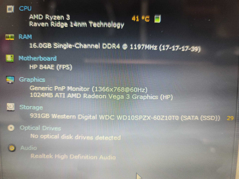 HP Laptop 15-db0048ca| AMD Ryzen 3| 16GB DDR4|Radeon Vega 3| 1TB HDD|READ Î²