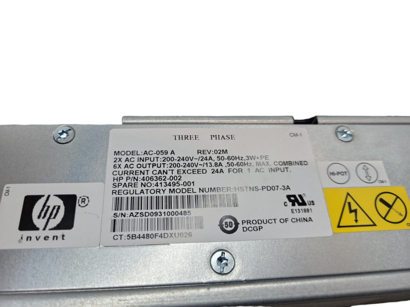 HP Power Supply Module3 Phaseac Input 413495-001 AC-059-A 406362 &