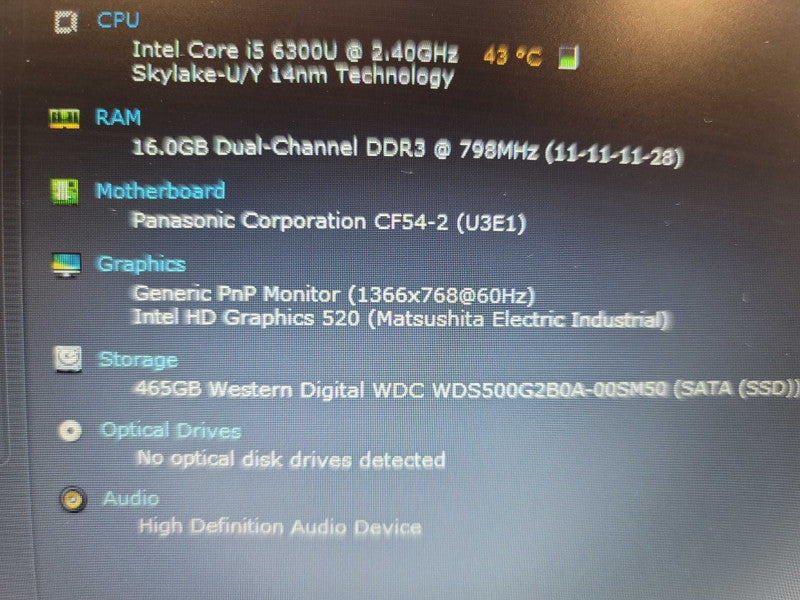 Panasonic TouchBook CF-54| i5-6300| 16GB DDR4| 500GB SSD| 14750 Hours Î²