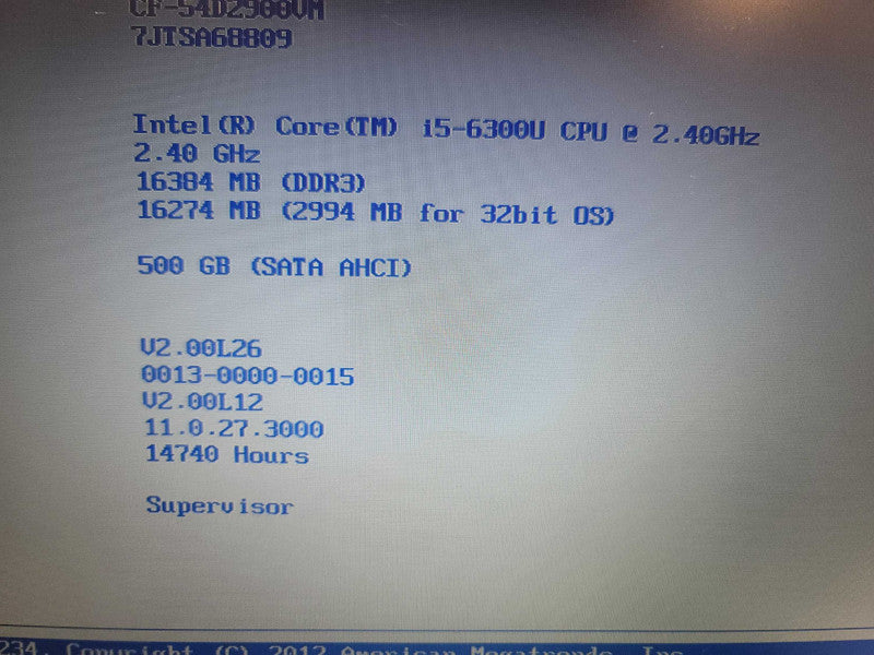 Panasonic TouchBook CF-54| i5-6300| 16GB DDR4| 500GB SSD| 14750 Hours Î²
