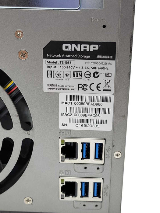 QNAP TS-563 5-Bay NAS Network Storage with 2x 2TB HDDs Q_