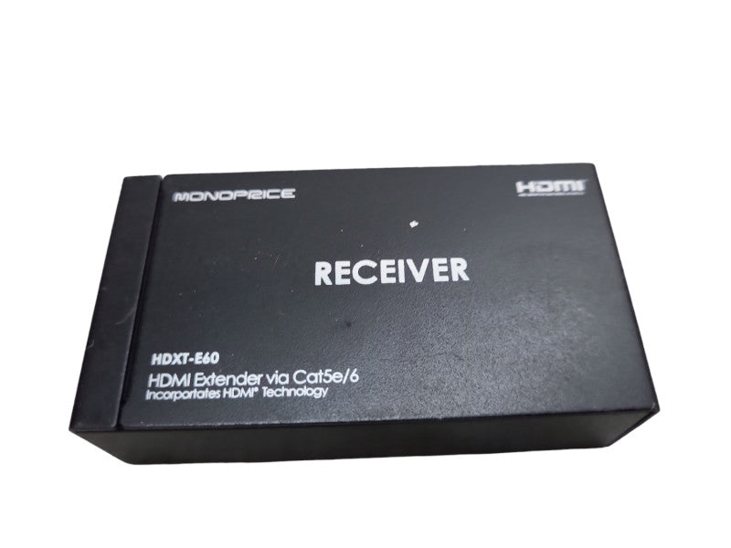 Monoprice HDXT-E60 Black HDMI Over Dual CAT-5e CAT6 Ethernet Extender &