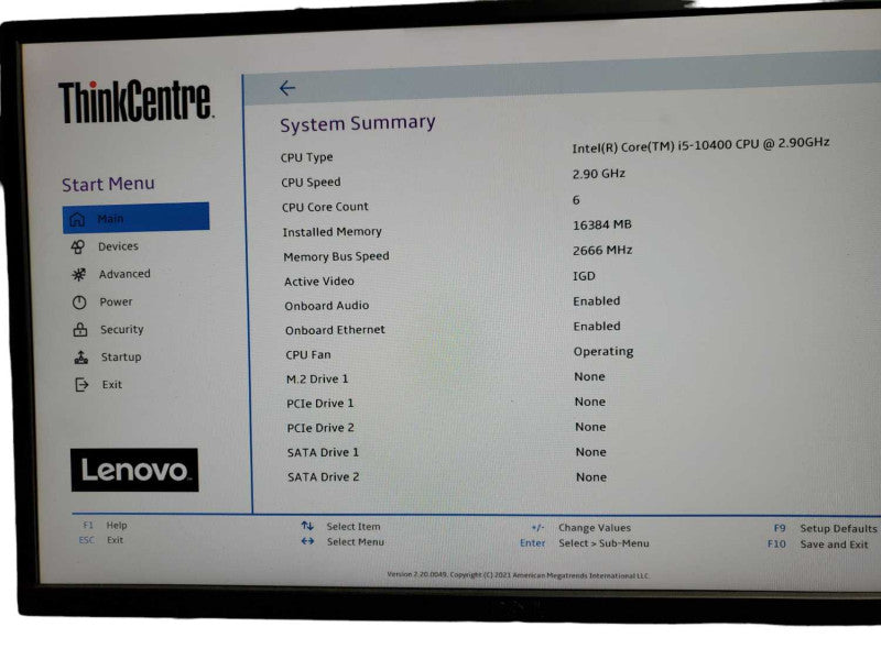 Lenovo ThinkCentre M70C SFF Desktop Intel i5 -10400 CPU @ 2.90GHz 16GB NO HDD