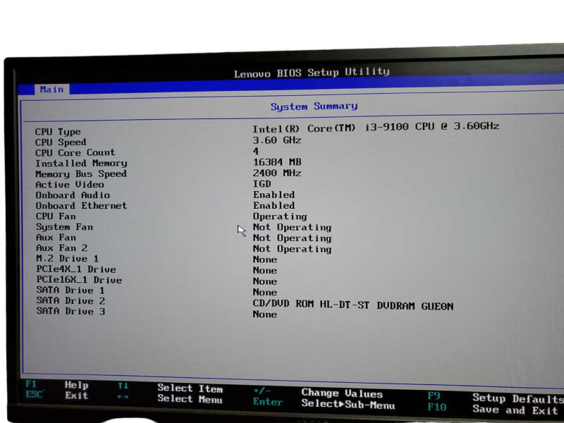 Lenovo ThinkCentre M720s i3- 9100 CPU @ 3.60GHz 16GB DDR4 Ram NO HDD