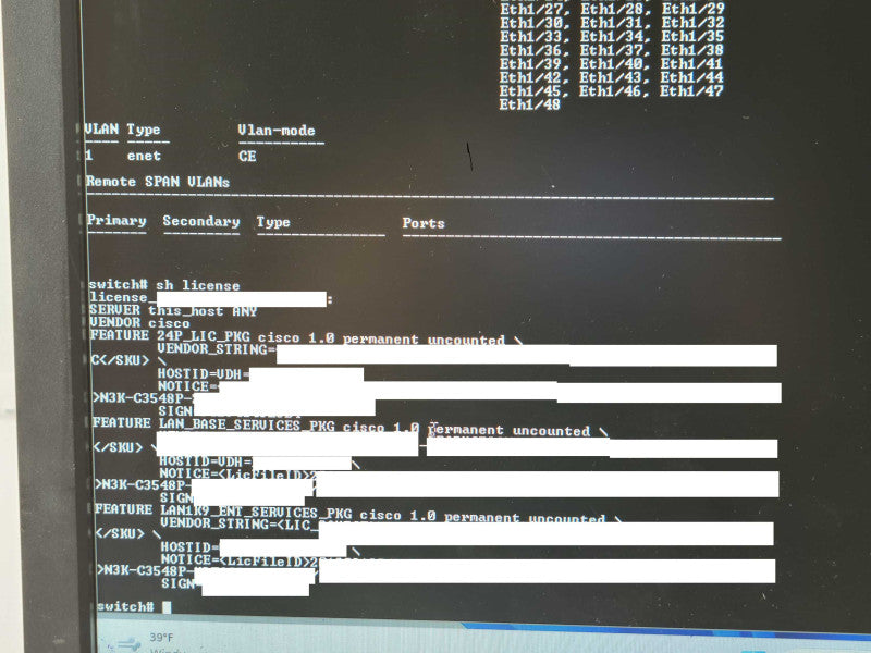 Cisco N3K-C3548P-XL 48 Ports network switch, Factory reset, READ Q_