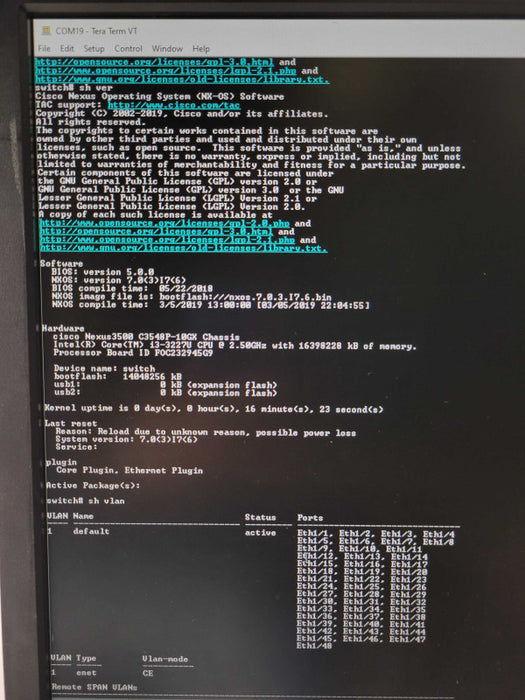 Cisco N3K-C3548P-XL 48 Ports network switch, Factory reset, READ Q_