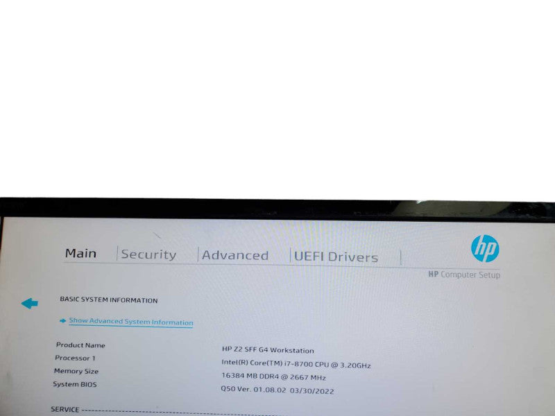 HP Z2 SFF G4 Workstation Core i7- 8700 CPU @ 3.20GHz 16GB DDR4 Ram NO HDD Q