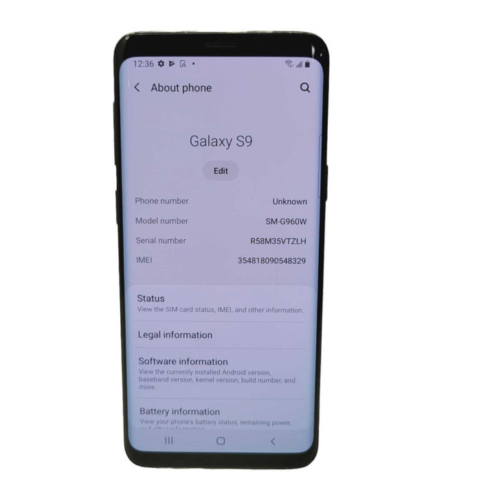 Samsung Galaxy S9 64GB UNLOCKED SM-G960W Plz READ  -