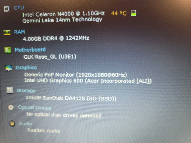 Acer Swift 1 | Celeron N4000| 4GB DR4 | 128GB SSD Î²