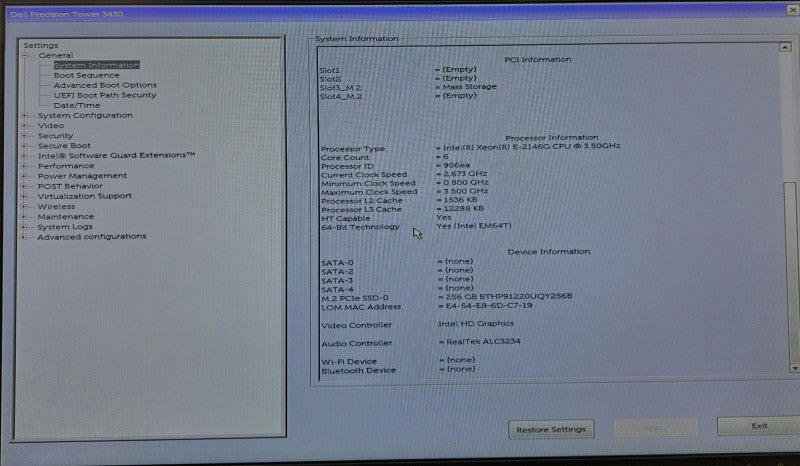 Dell OptiPlex 3430 SFF Xeon E-2146G @ 3.50GHz 16GB DDR4 256GB M.2 )