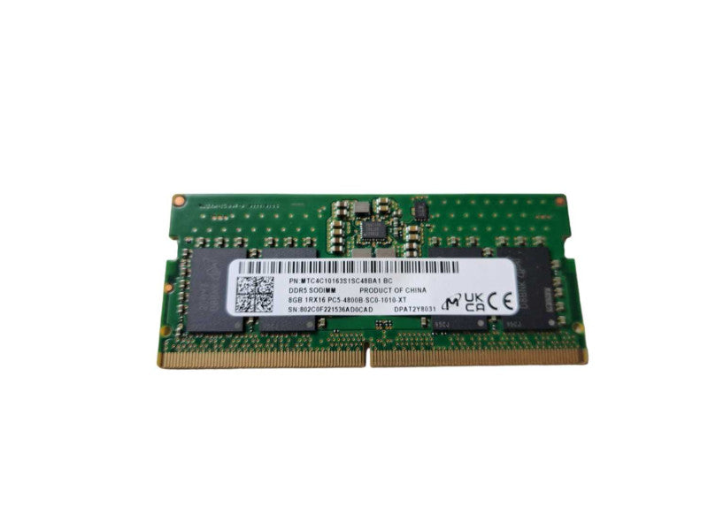 Micron 8GB 1RX16 PC5-4800B-SC0-1010-XT | DDR5 SODIMM Laptop Memory )