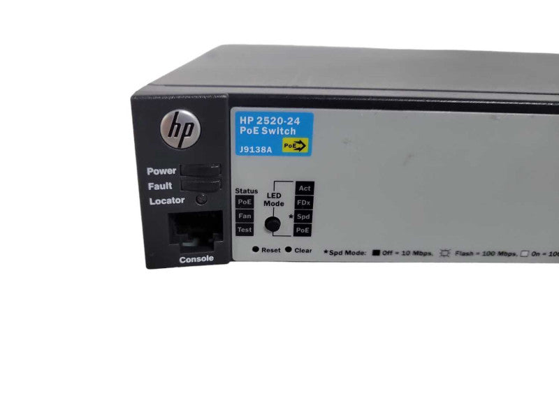 HP ProCurve 2520-24-PoE 24-Port Ethernet Networking Switch Model J9138A !