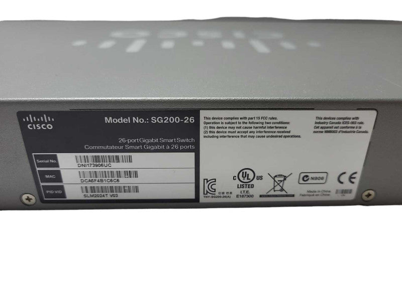 Cisco SG200-26 26x port gigabit Smart Switch $