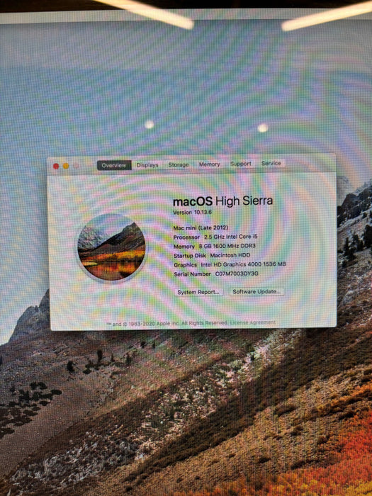 Apple Mac mini Late 2012 Intel Core i5-3210M @ 2.50 GHz 8 GB RAM 500 GB HDD Q
